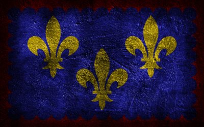 4k, Berry flag, French province, stone texture, Flag of Berry, stone background, Provinces of France, Day of Berry, grunge art, Berry province, French national symbols, Berry, France