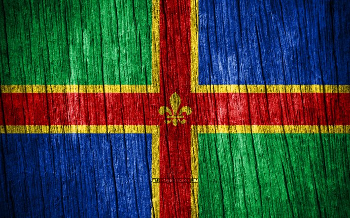 4K, Flag of Lincolnshire, Day of Lincolnshire, english counties, wooden texture flags, Lincolnshire flag, Counties of England, Lincolnshire, England