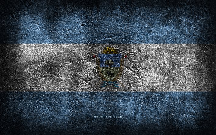 4k, 라팜파 깃발, 아르헨티나 지방, 돌 질감, 라팜파의 국기, 돌 배경, 아르헨티나의 지방, 라 팜파의 날, 그런지 아트, 라팜파주, 라 팜파, 프랑스