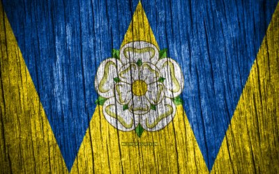 4k, drapeau du west yorkshire, jour du west yorkshire, comtés anglais, drapeaux de texture en bois, comtés d angleterre, west yorkshire, angleterre
