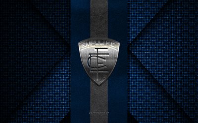 Empoli FC, Serie A, blue white knitted texture, Empoli FC logo, Italian football club, Empoli FC emblem, football, Empoli, Italy