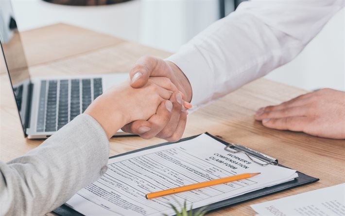 signing a contract, 4k, handshake, signing documents, business people, business concepts, business people handshake, businessmen, hiring, employment contract, signing