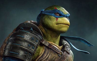 leonardo, 4k, teenage mutant ninja turtles, 3d-konst, tmnt-karaktärer, mutated turtles, injustice 2, ninja turtles, tmnt, leonardo tmnt