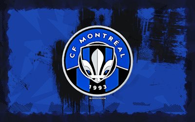 CF Montreal grunge logo, 4k, MLS, purple grunge background, soccer, CF Montreal emblem, football, CF Montreal logo, Club de Foot Montreal, american soccer club, Montreal FC, CF Montreal