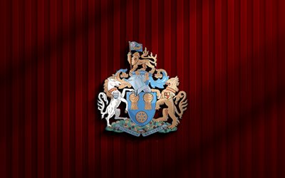 4k, logo 3d altrincham fc, lega nazionale, sfondo 3d rosso, calcio, emblema altrincham fc, logo altrincham fc, altrincham fc, club di calcio inglese, fc altrincham