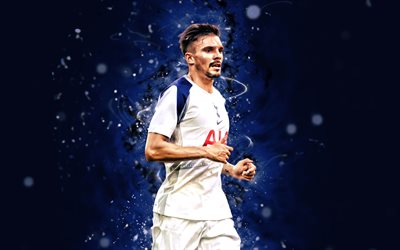 4k, جواو بالهينها, خلفية تجريدية زرقاء, توتنهام هوتسبور fc, الدوري الإنجليزي الممتاز, لاعبي كرة القدم البرتغاليين, جواو بالهينها 4k, كرة القدم, أضواء النيون الزرقاء, توتنهام هوتسبور, جواو بالهينها توتنهام هوتسبور