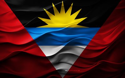 4k, Flag of Antigua and Barbuda, North America countries, 3d Antigua and Barbuda flag, North America, Antigua and Barbuda flag, 3d texture, Day of Antigua and Barbuda, national symbols, 3d art, Antigua and Barbuda