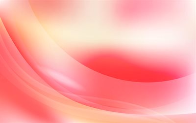 abstraktit aallot, 4k, vaaleanpunainen tausta, käyrät, abstrakti materiaali, taide