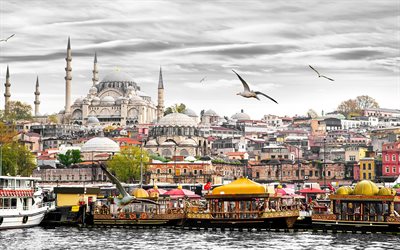 Estambul, la Mezquita Azul, lugares de interés, costa, Mar Negro, Turquía