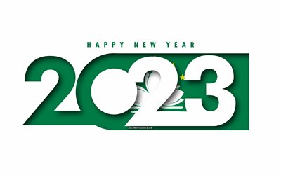 feliz año nuevo 2023 macao, fondo blanco, macao, arte mínimo, conceptos de macao 2023, macao 2023, fondo de macao 2023, 2023 feliz año nuevo macao