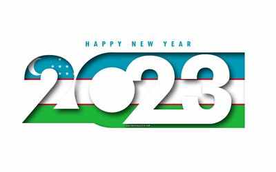 yeni yılınız kutlu olsun 2023 özbekistan, beyaz arkaplan, özbekistan, minimal sanat, 2023 özbekistan kavramları, özbekistan 2023, 2023 özbekistan arka planı, 2023 yeni yılınız kutlu olsun özbekistan