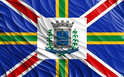 4k, kuvernööri valadaresin lippu, aaltoilevat 3d liput, brasilian kaupungit, kuvernööri valadaresin päivä, 3d aallot, kuvernööri valadares, brasilia