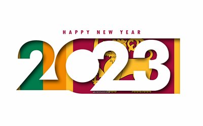 feliz ano novo 2023 sri lanka, fundo branco, sri lanka, arte mínima, conceitos do sri lanka 2023, sri lanka 2023, fundo do sri lanka 2023, 2023 feliz ano novo sri lanka