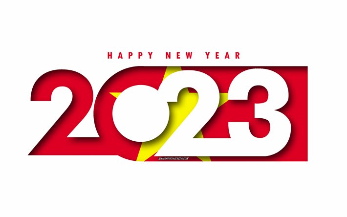 Happy New Year 2023 Vietnam, white background, Vietnam, minimal art, 2023 Vietnam concepts, Vietnam 2023, 2023 Vietnam background, 2023 Happy New Year Vietnam