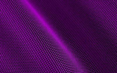 violet fabric background, 4K, wavy fabric textures, 3D textures, violet fabric, close-up, fabric backgrounds, wavy fabric