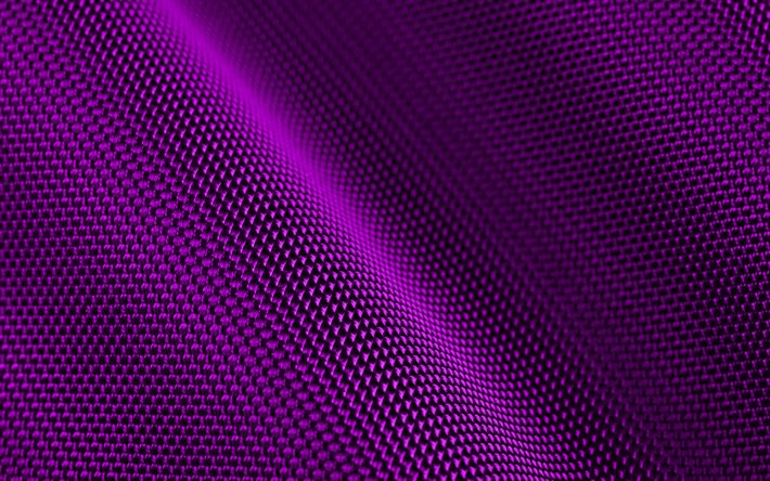 violetti kangas tausta, 4k, aaltoilevat kangastekstuurit, 3d tekstuurit, violetti kangas, lähikuva, kangastaustat, aaltoilevaa kangasta