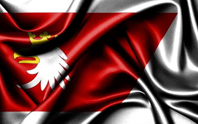 바르미아 마수리아 국기, 4k, 폴란드 voivodeships, 패브릭 플래그, 바르미아 마수리아의 날, 바르미아 마수리아의 국기, 물결 모양의 실크 깃발, 폴란드, 폴란드의 voivodeships, 바르미아 마수리아