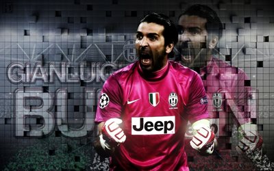 Gianluigi Buffon, fan art, goalkeeper, football stars, soccer, Juventus