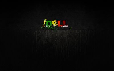Dell, logo, frog, dark background