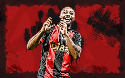 4k, antoine semenyo, persönliche feier, bournemouth fc, rote grunge  hintergründe, premier league, ghanaische fußballer, antoine semenyo 4k, fußball, grougne art, afc bournemouth, antoine semenyo bournemouth