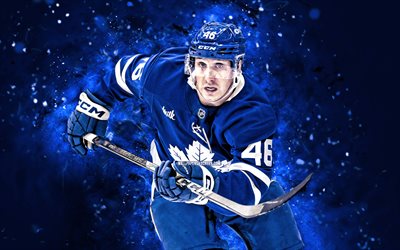 Alex Steeves, 4k, blue neon lights, Toronto Maple Leafs, NHL, American hockey players, Alex Steeves 4K, hockey, National Hockey League, Alex Steeves Toronto Maple Leafs