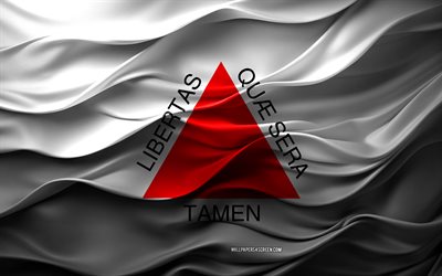 4k, drapeau de minas gerais, états du brésil, drapeau 3d minas gerais, brésil, texture 3d, jour de minas gerais, symboles nationaux brésiliens, art 3d, minas gerais