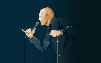 Bill Burr, 4k, abstract art, stand-up comedian, American celebrity, minimalism American actors, William Frederick Burr, fan art, Bill Burr 4K