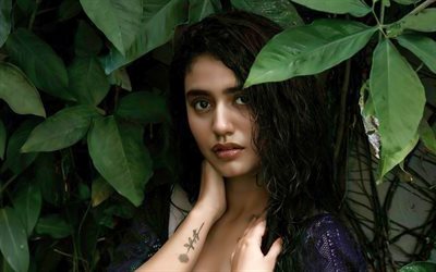 Priya Prakash Varrier, 4k, portrait, indian actress, brunette woman, Bollywood, beauty, pictures with Priya Prakash Varrier, popular actress, indian celebrity, Priya Prakash Varrier photoshoot