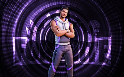 atenuador blanco fortnite, 4k, fondo espiral violeta, fortnite, creativo, piel atenuadora blanca, piel de atenuador blanco de fortnite, atenuador blanco, personajes fortnite