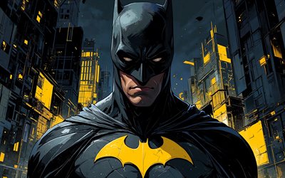 말 당번, 4k, 창의적인, 그런지 야경, dc 코믹스, 슈퍼 히어로, 삽화, 배트맨 아트, 팬 아트, 배트맨 4k