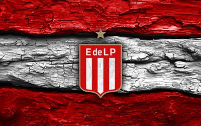 logotipo de madera de estudiantes de la plata, 4k, fondo de madera blanco rojo, primera división argentina, fútbol, logotipo de estudiantes de la plata, fútbol americano, estudiantes de la plata fc, club de fútbol argentino, estudiantes de la plata