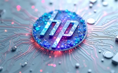 شعار hewlett packard الكريستالي الأرجواني, 4k, شعار شركة هيوليت باكارد, شعار هيوليت باكارد, شعار hp الكريستالي الأرجواني, شعار اتش بي, علامة إتش بي, hp, هيوليت باكارد
