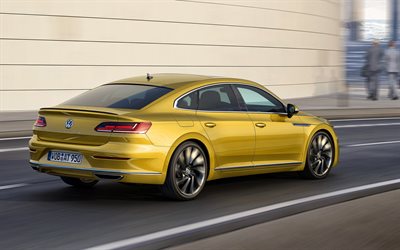 Volkswagen Arteon, 2018, Rear view, sedan, road, speed, Volkswagen