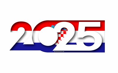 2025 kroatien, weißer hintergrund, kroatien, minimale kunst, 2025 kroatienkonzepte, kroatien 2025, flagge von kroatien, 2025 kroatien hintergrund, kroatienflagge