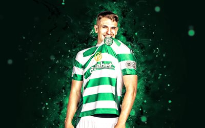 maik nawrocki, 4k, vihreät neonvalot, kelttiläinen, skotlantilainen pääministeri, puolalaiset jalkapalloilijat, maik nawrocki 4k, jalkapallo, celtic fc, maik nawrocki celtic