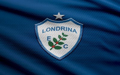 logo del tessuto londrrina ec, 4k, sfondo in tessuto blu, serie brasiliana c, bokeh, calcio, logo londrina ec, emblema di londrina ec, londrina ec, club di calcio brasiliano, londrina fc