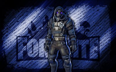 io trooper fortnite, 4k, fond diagonal bleu, grunge, fortnite, œuvres d'art, skin de soldat io, personnages fortnite, io trooper, fortnite io trooper skin