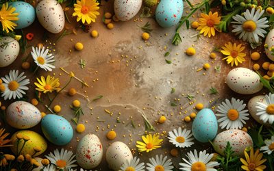 marco de pascua, felices pascuas, antecedentes para la tarjeta de pascua, huevos de pascua, flores de primavera, pascua de resurrección, primavera, antecedentes de pascua