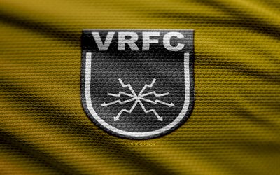 volta redonda fabric logo, 4k, sfondo in tessuto giallo, serie brasiliana c, bokeh, calcio, volta redonda logo, volta redonda emblem, volta redonda, club di calcio brasiliano, volta redonda fc