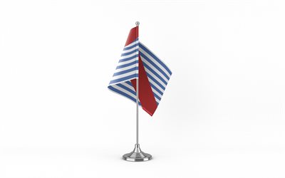 4k, Canelones Department table flag, white background, Canelones Department flag, departments of Uruguay, Canelones flag on metal stick, flag of Canelones Department, Uruguay, Canelones