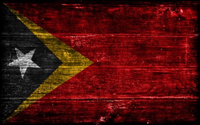 timor leste träflagga, 4k, träregra flaggor, asiatiska länder, timor leste, timor lest, asien, timor ur, timor leste nationella symboler
