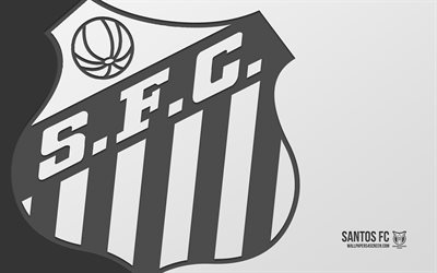 logo santos fc, 4k, sfondo bianco, art di carbonio, emblema di santos fc, club di calcio brasiliano, serie brasiliana a, brasile, santos fc, calcio, santos