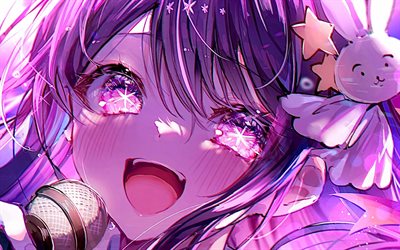 Ai Hoshino, rabbit, purple eye, Oshi no Ko, manga, Oshi no Ko manga series, artwork, Hoshino Ai, protagonist, Ai Hoshino Oshi no Ko