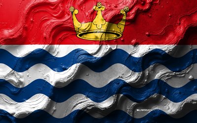 Greater London flag, 4k, stone wave texture, Flag of Greater London, 3D Greater London flag, England, flags of Ceremonial counties of England, Greater London