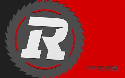 logotipo de los redblacks de ottawa, 4k, fondo rojo, arte del carbono, cfl, emblema de los redblacks de ottawa, equipo de fútbol canadiense, canadá, negros rojos de ottawa, fútbol americano