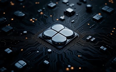 Download Microsoft 3D logo, 4K, Microsoft chip logo, Windows logo ...