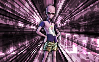 4k, llama humana bill, fondo de rayos rosas, piel de pico humano de llama, llama humano bill fortnite, arte abstracto, piel de pico humano de llama fortnite, personajes fortnite, fortnite, arte creativo