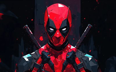 4k, dead pool, fondo abstracto oscuro, superhéroes, cómics marvel, arte abstracto, arte deadpool, fan art, consorcio inactivo 4k
