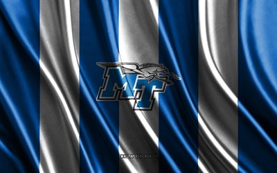 4k, 미들 테네시 블루 레이더스 로고, ncaa, 파란색 흰색 실크 질감, 미들 테네시 블루 레이더스 깃발, 미식축구 클럽, 실크 깃발, 미들 테네시 블루 레이더스 엠블럼, 미국, 미들 테네시 블루 레이더스