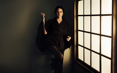 4k, shailene woodley, vestido preto, atriz americana, estrelas de cinema, hollywood, beleza, celebridade americana, atriz popular, sessão fotográfica de shailene woodley